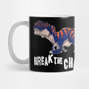 Funny Cartoon Tyrannosaurus Rex Break The Chains Mug